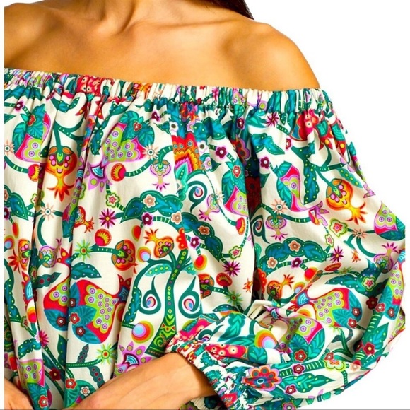 LA Double J Paloma Mini Dress in Tree of Life Bianco Print Size Medium - Picture 13 of 13